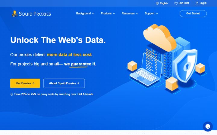SquidProxies homepage